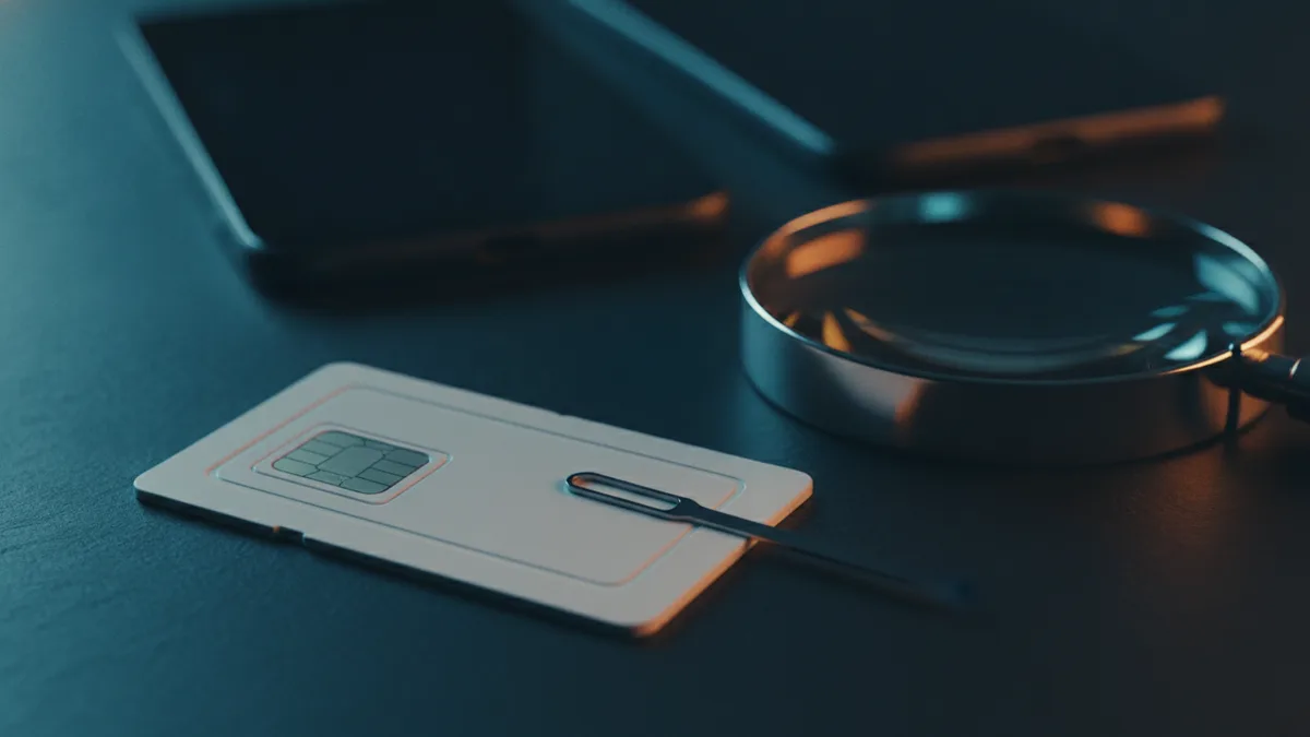 Karta SIM i szpilka do wysuwania szufladki na plastikowym starterze